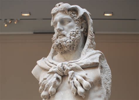 marble statue of a bearded hercules